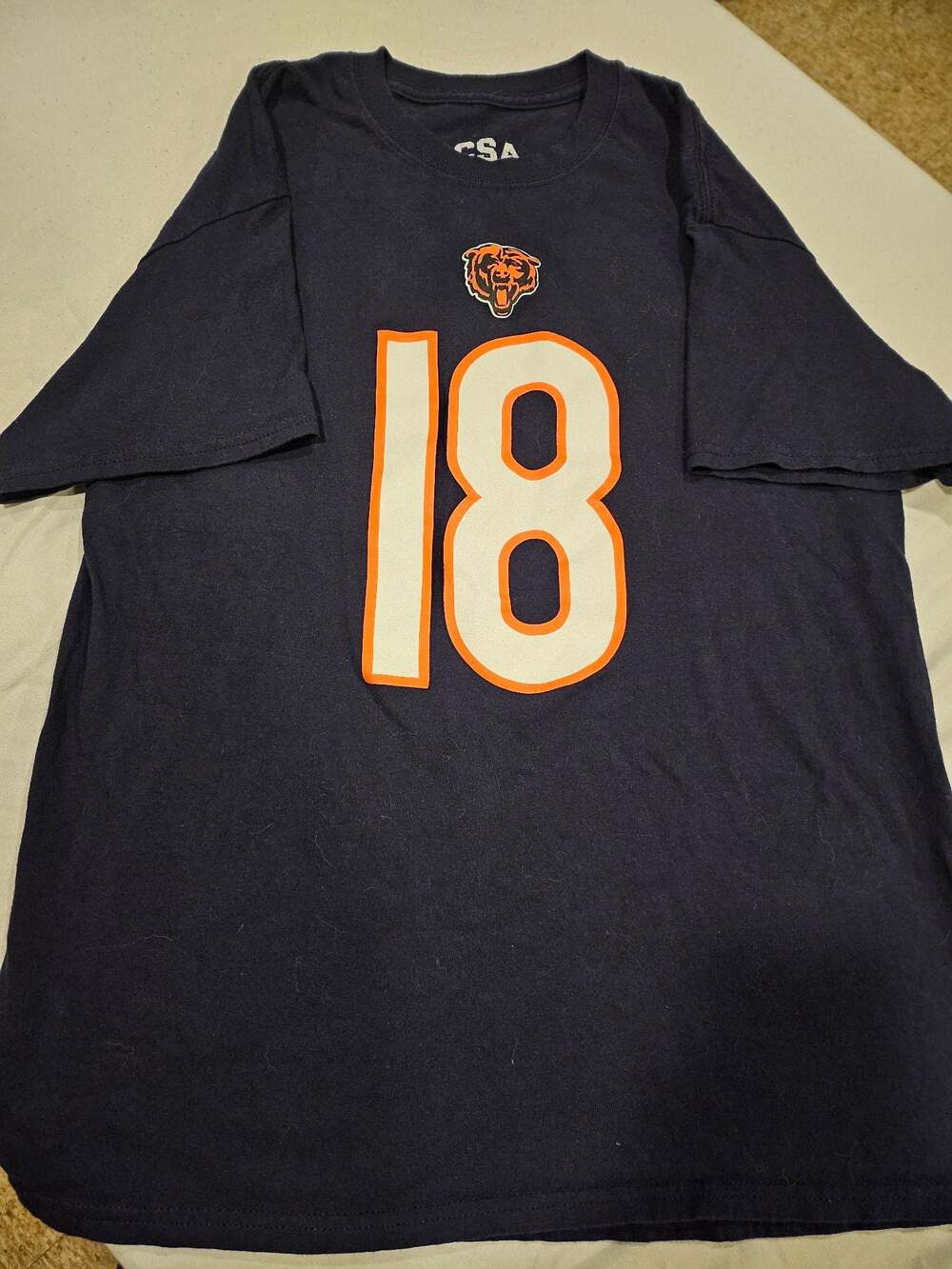CSA Chicago Bears Williams 18 Navy Blue T-Shirt Medium